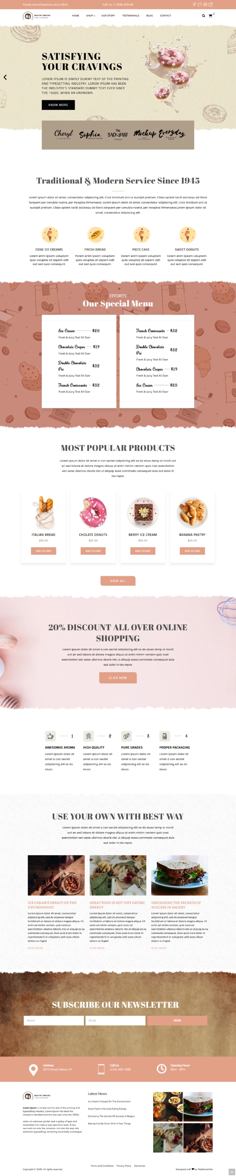 Healthy Snacks Kajabi Template Home Page