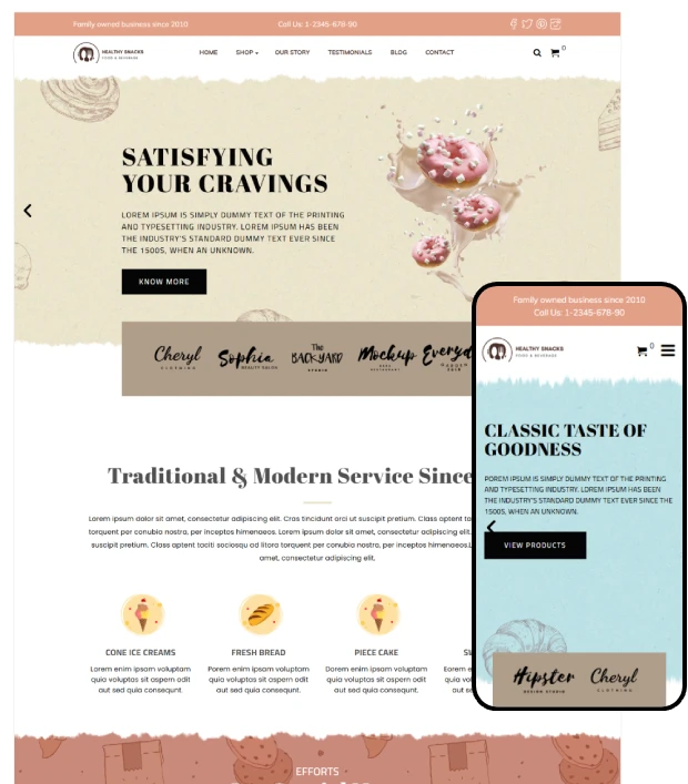 Food Restaurant WordPress Theme - Healthy Snacks