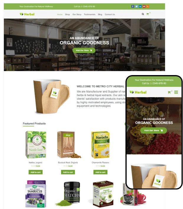 Herbal – Responsive Organic WordPress Theme