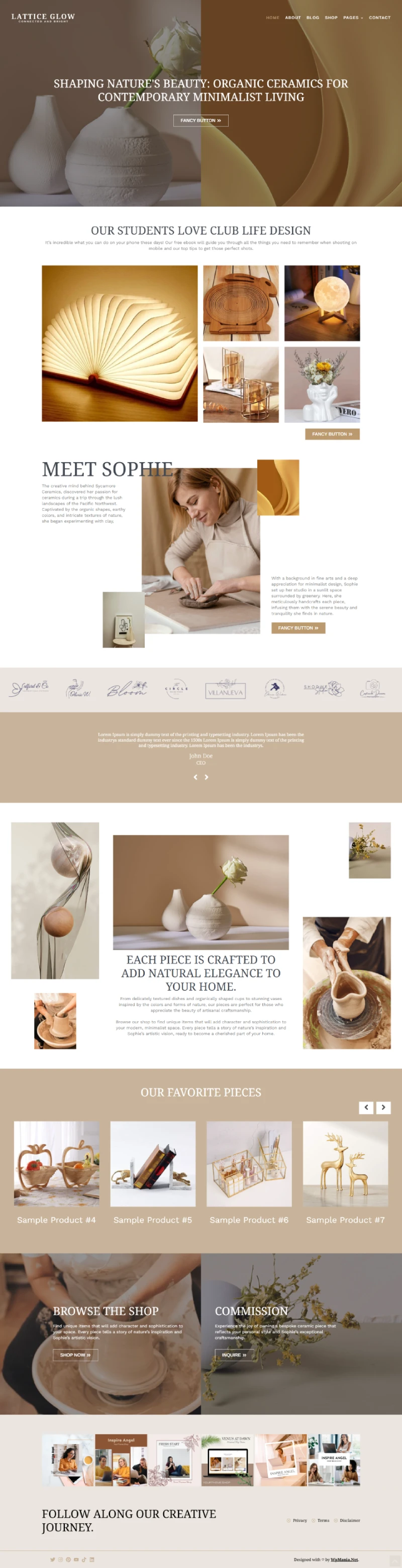 Lattice Glow Kajabi Template Home Page