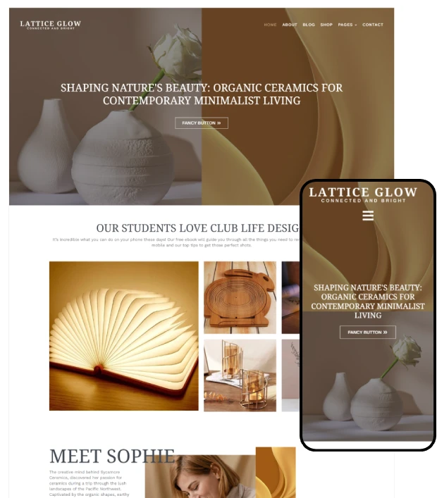 Lattice Glow Kajabi Website Template