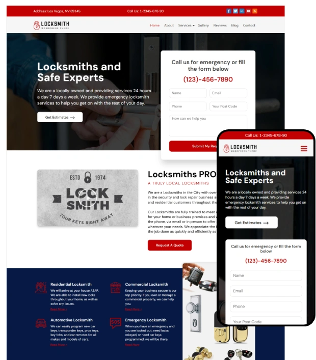 Locksmith WordPress Theme – Locksmith Pro