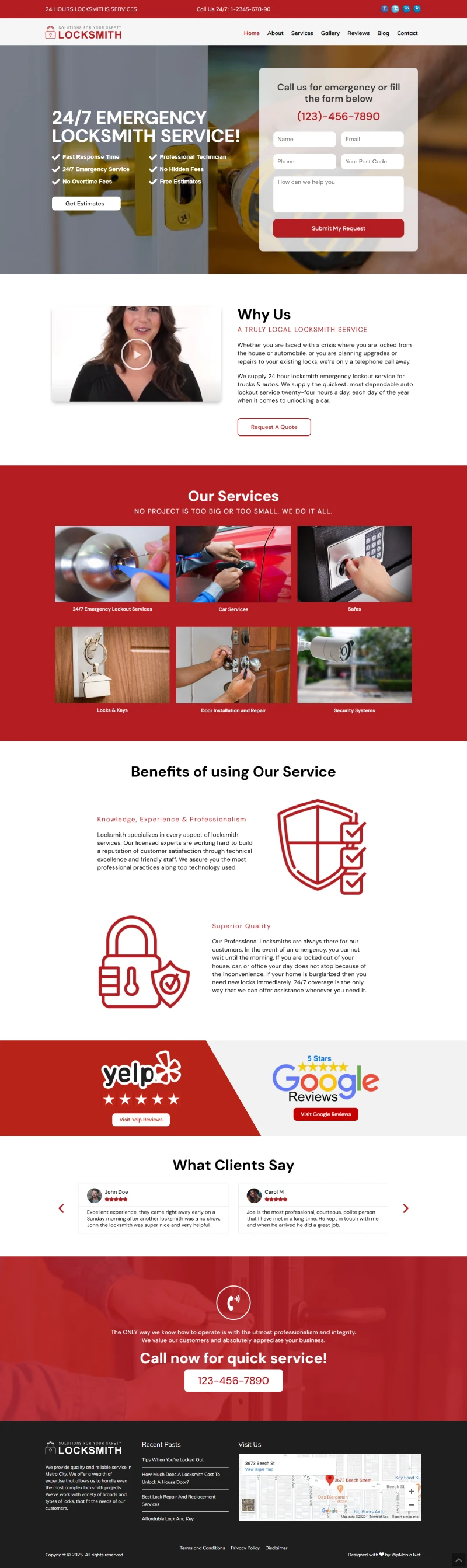 Locksmith Kajabi Template Home Page