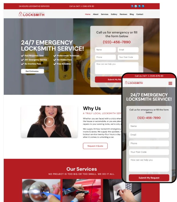Locksmith Web site Template For Locksmith & Security Professionals