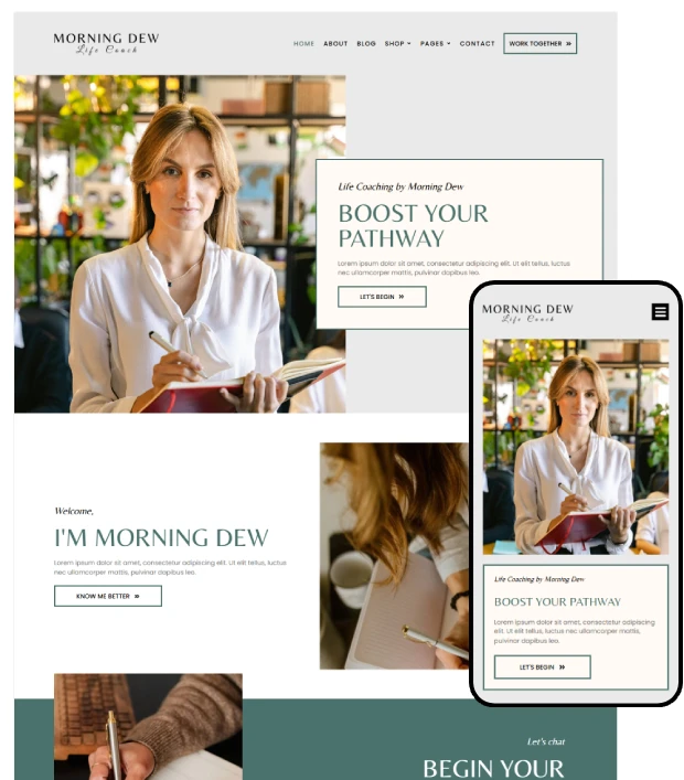 Morning Dew: A Career Coach WordPress Theme