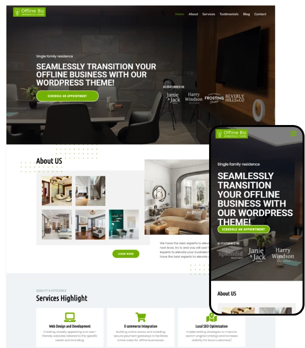 lead generation WordPress theme - OfflineBiz