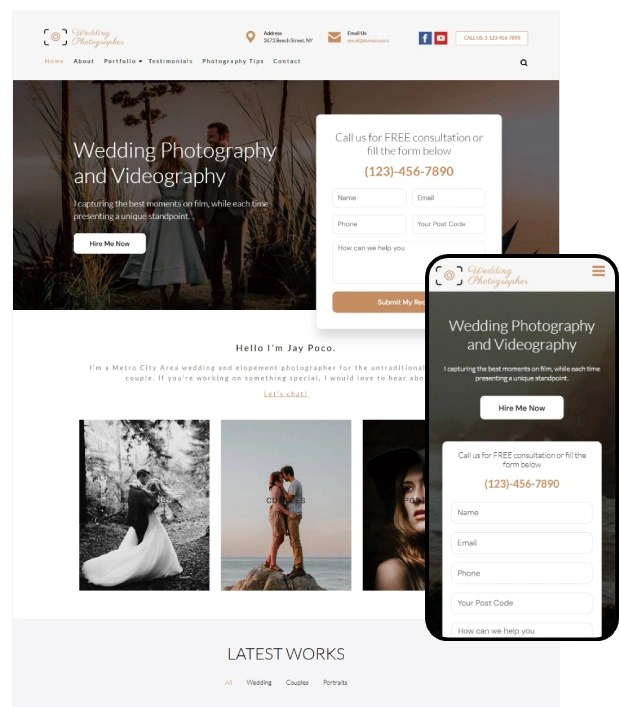 Wedding Photographer WordPress Theme – WeddingPhotographer Pro