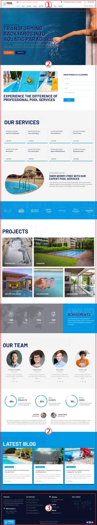 Pool Company Premium WordPress Theme Documentation