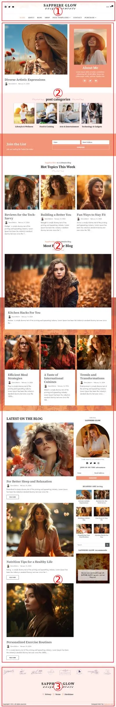 Sapphire Glow Premium WordPress Theme Documentation