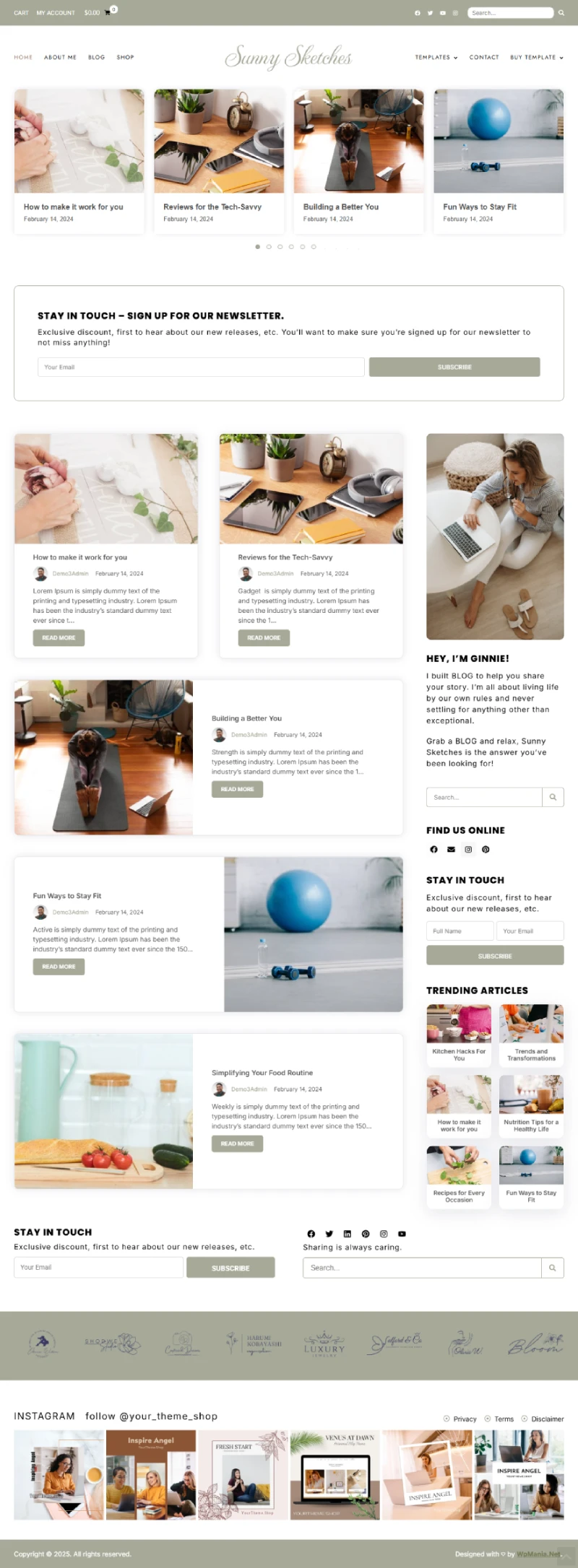 Sunny Sketches Kajabi Template Home Page