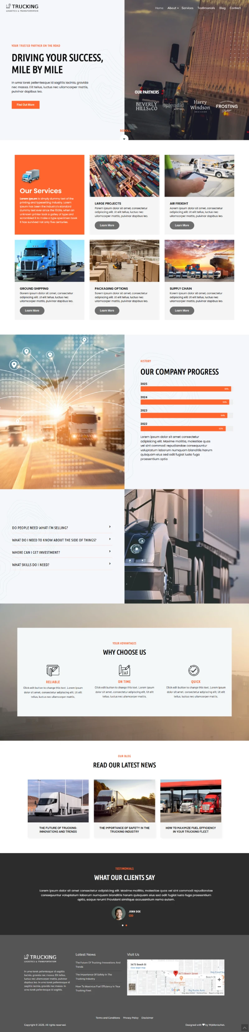 Trucking Kajabi Template Home Page