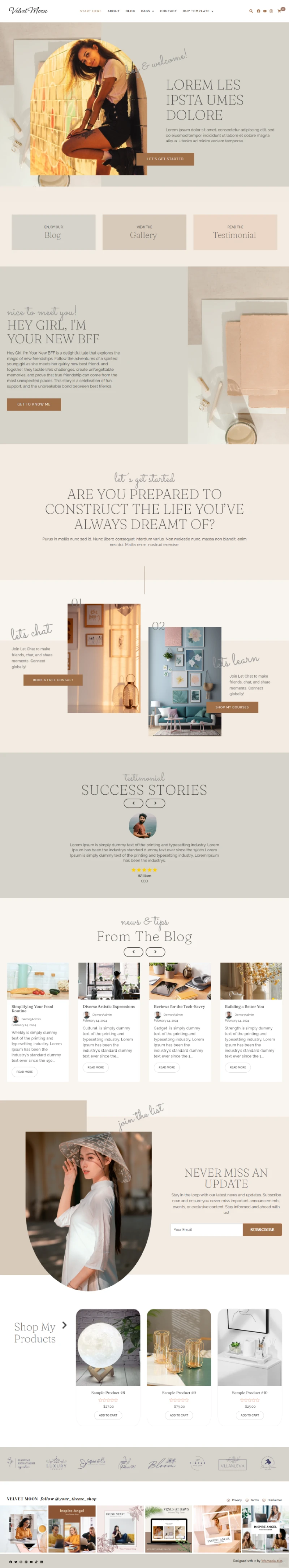 Velvet Moon Kajabi Template Home Page