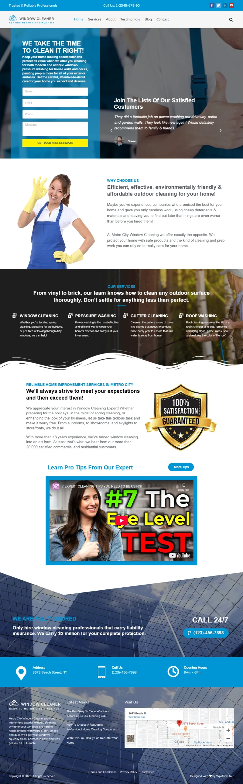 Window Cleaner Kajabi Template Home Page